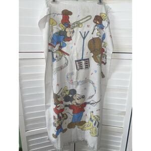 VTG 80s Franco Disney Mickey Mouse Music Beach Bath Towel 22”x 39”